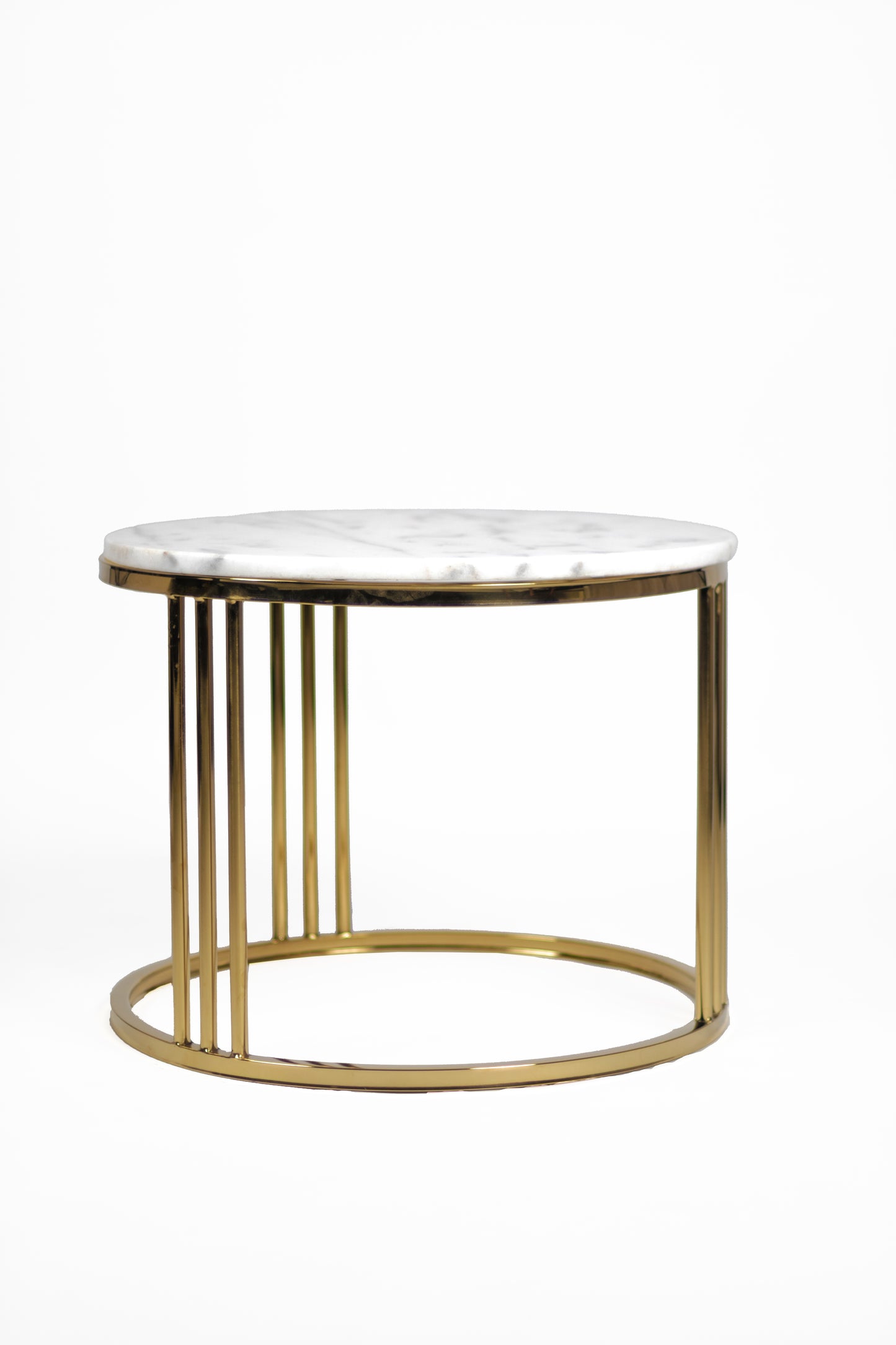 Stainless Steel and Marble Coffee Table