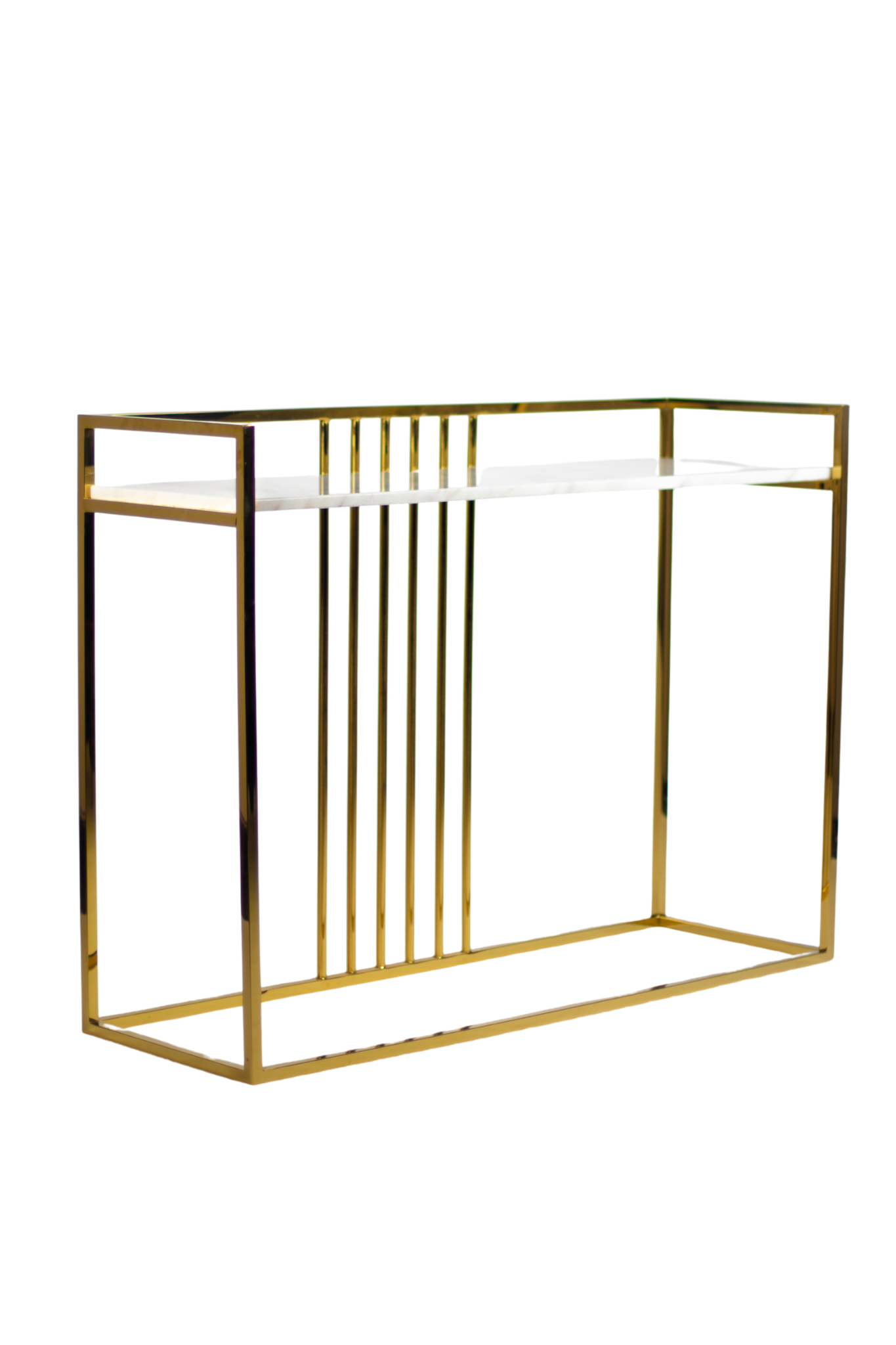 Stainless Steel and Marble Console