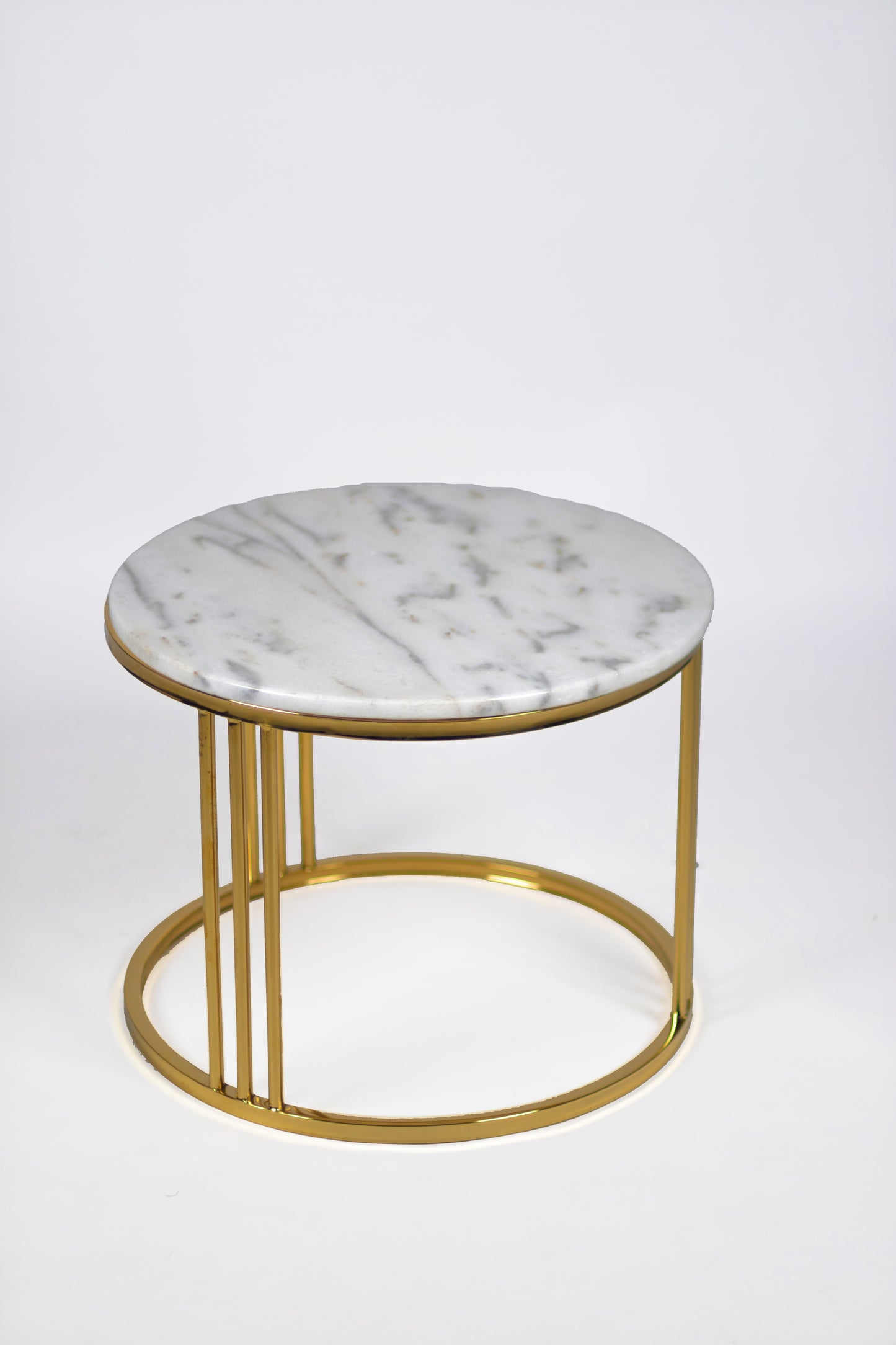 Stainless Steel and Marble Coffee Table