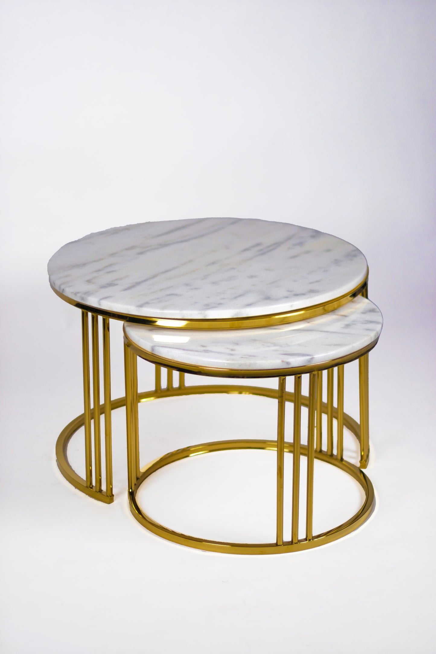 Stainless Steel and Marble Coffee Table