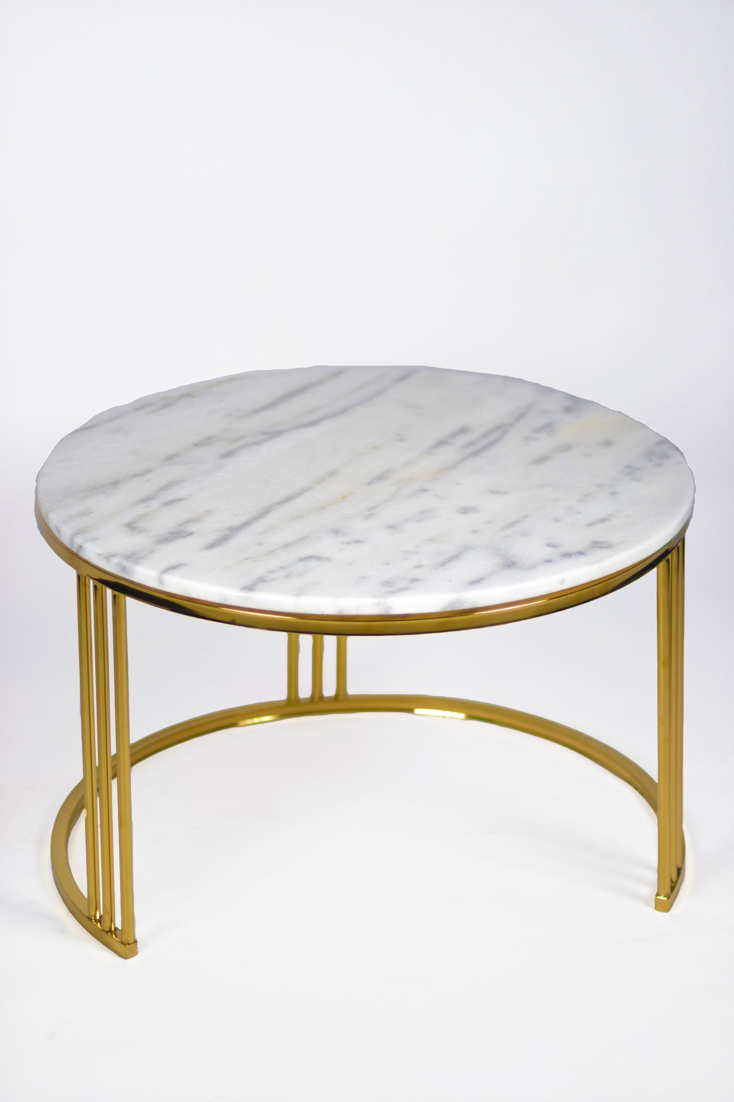 Stainless Steel and Marble Coffee Table