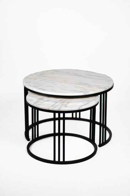 Steel and Marble Coffee Table