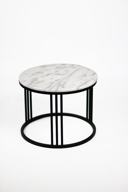 Steel and Marble Coffee Table